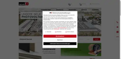 Screenshot of GEHR Kunststoffwerk Vertriebsgesellschaft mbH