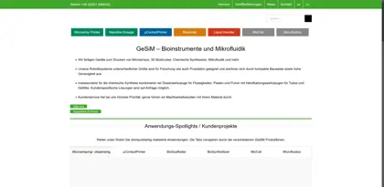 Screenshot of GeSiM Gesellschaft für Silizium-Mikrosysteme mbH