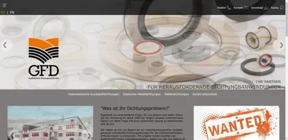 Screenshot of GFD - Gesellschaft für Dichtungstechnik mbH