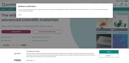 Screenshot of Goodfellow GmbH
