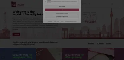 Screenshot of Gleitsmann Security Inks GmbH