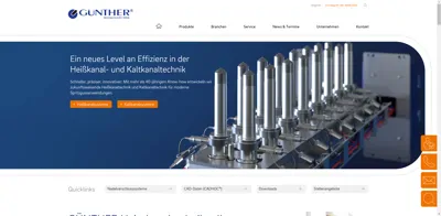 Screenshot of GÜNTHER Heisskanaltechnik GmbH