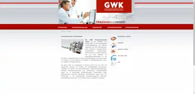 Screenshot of GWK Präzisionstechnik GmbH