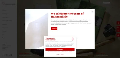 Screenshot of Hahnemühle UK