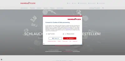 Screenshot of Hansa-Flex Metallschläuche GmbH