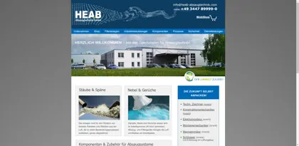 Screenshot of HEAB Absaugsysteme GmbH