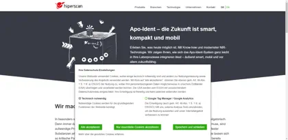 Screenshot of HiperScan GmbH
