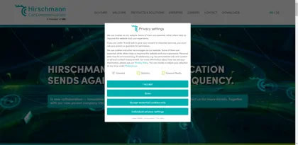 Screenshot of Hirschmann Car Communication GmbH