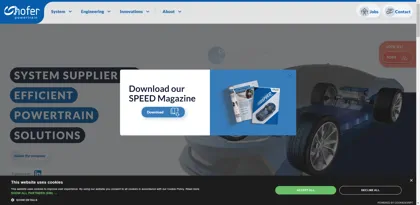 Screenshot of hofer powertrain