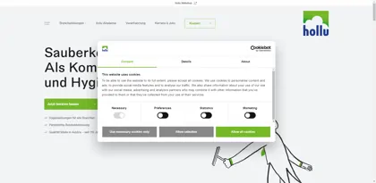 Screenshot of hollu Systemhygiene GmbH