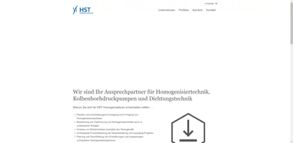 Screenshot of HST Maschinbau GmbH