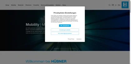 Screenshot of HÜBNER GmbH & Co. KG