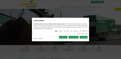 Screenshot of Huning Umwelttechnik GmbH & Co. KG