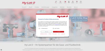 Screenshot of Hy-Lok D Vertriebs GmbH