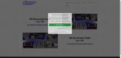 Screenshot of IBZ Messtechnik GMBH