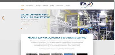 Screenshot of IFA industrielle Wiegetechnik GmbH