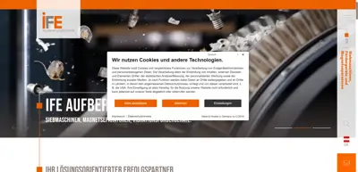 Screenshot of IFE Aufbereitungstechnik GmbH