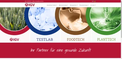 Screenshot of IGV Institut für Getreideverarbeitung GmbH