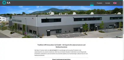 Screenshot of ILA Innovative Laborarmaturen GmbH