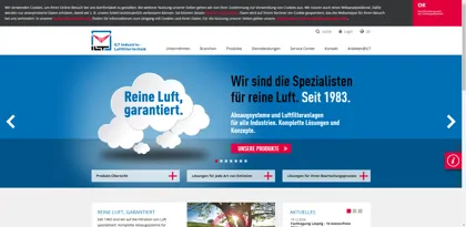 Screenshot of ILT Industrie-Luftfiltertechnik GmbH