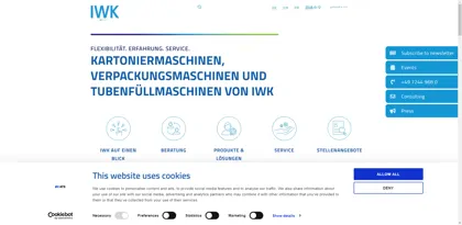 Screenshot of IWK Verpackungstechnik GmbH