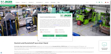 Screenshot of Jäger Gummi und Kunststoff GmbH