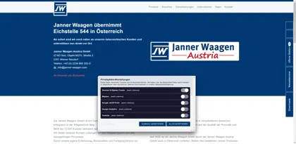 Screenshot of Janner Waagen GmbH