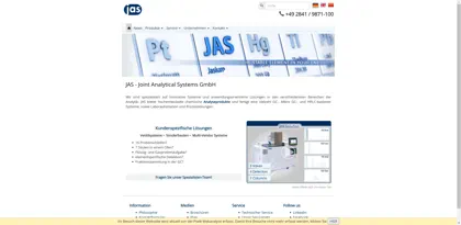 Screenshot of Joint Analytical Systems GmbH