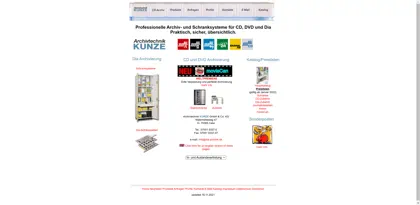 Screenshot of Archivtechnik Kunze GmbH & Co. KG