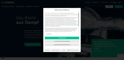 Screenshot of Jumag Dampferzeuger GmbH
