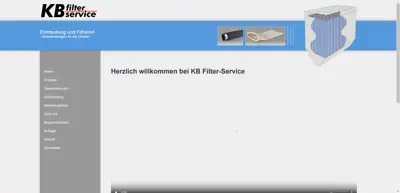 Screenshot of KB Filter-Service; Karin Burmeister GmbH