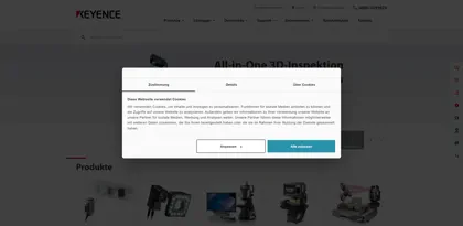 Screenshot of KEYENCE DEUTSCHLAND GmbH