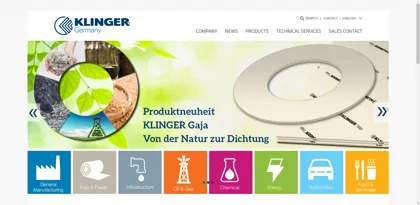 Screenshot of KLINGER GmbH