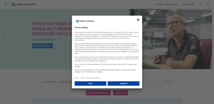Screenshot of Konica Minolta Sensing Europe B.V.