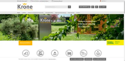 Screenshot of Krone Filter GmbH