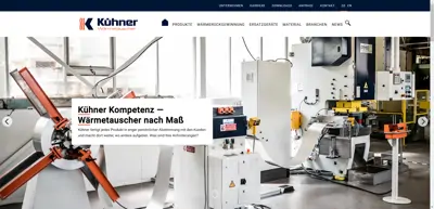 Screenshot of Kühner Wärmetauscher GmbH & Co. KG