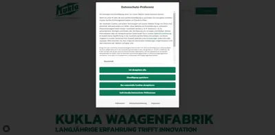 Screenshot of KUKLA Waagenfabrik GmbH & Co KG