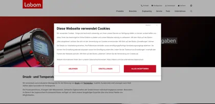 Screenshot of LABOM Mess- und Regeltechnik GmbH