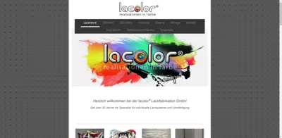 Screenshot of Lacolor Lackfabrikation GmbH