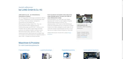 Screenshot of LANG GmbH & Co. KG