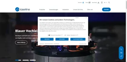 Screenshot of Laserline GmbH