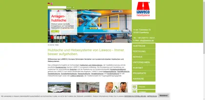 Screenshot of Laweco Maschinen und Apparatebau GmbH