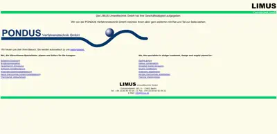 Screenshot of LIMUS Umwelttechnik GmbH