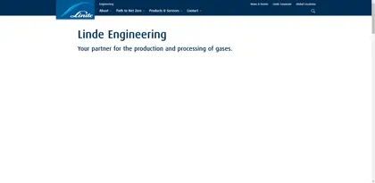 Screenshot of Linde AG, Linde Engineering Division