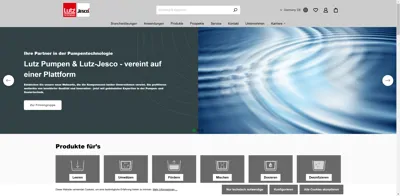 Screenshot of Lutz Pumpen GmbH