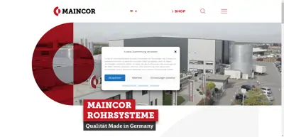 Screenshot of MAINCOR Rohrsysteme GmbH & Co. KG