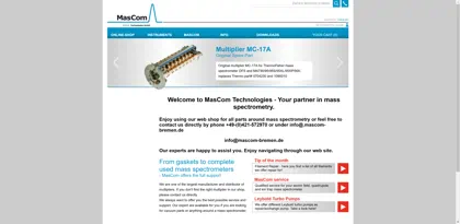 Screenshot of MasCom Analysengeräte Service GmbH