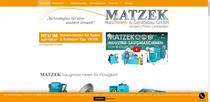 Screenshot of MATZEK Maschinen- & Gerätebau GmbH