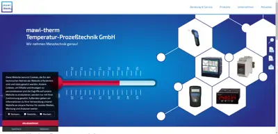 Screenshot of mawi-therm Temperatur-Prozesstechnik GmbH