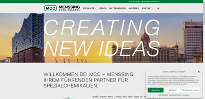 Screenshot of MCC-Menssing Chemiehandel & Consultants GmbH